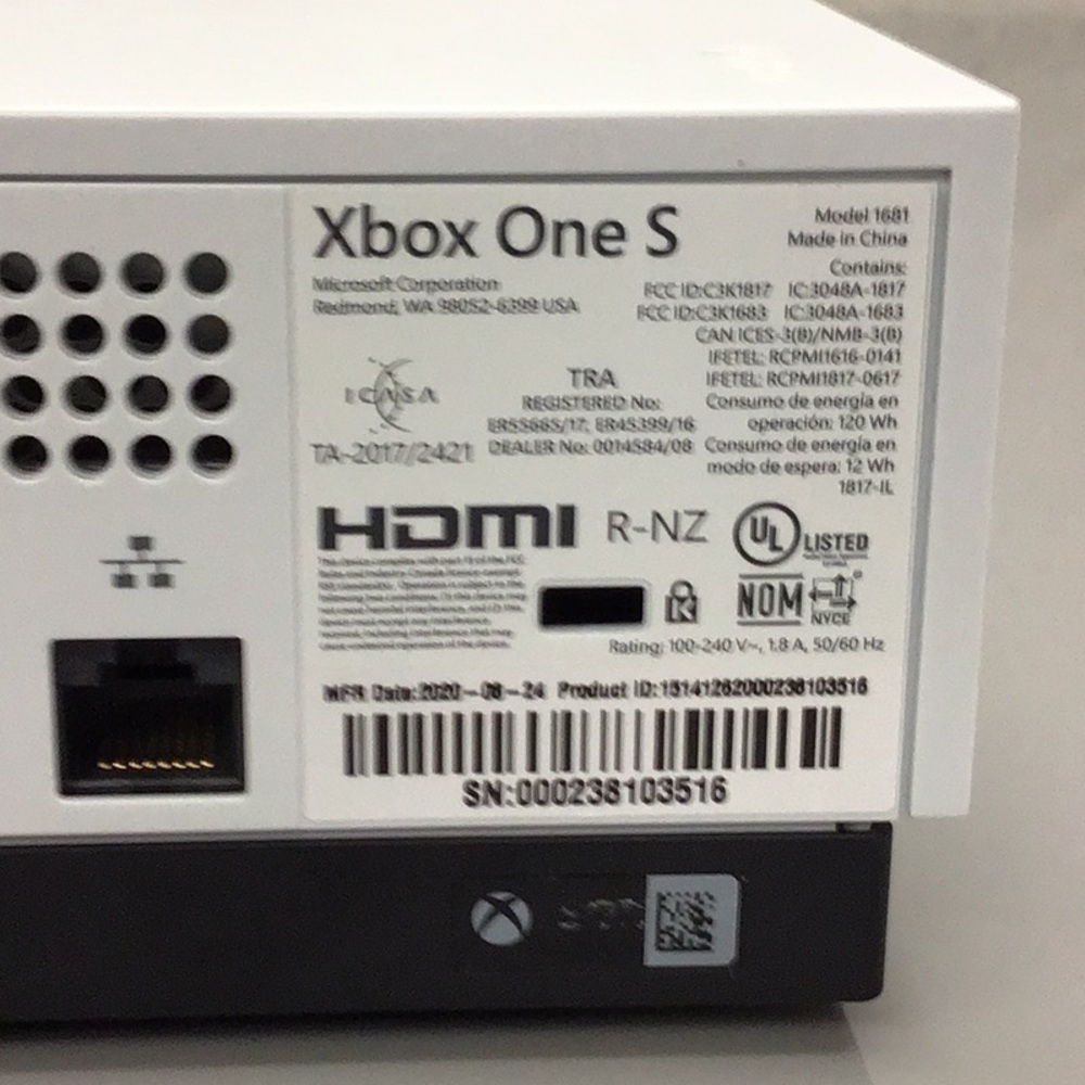 X Box One S. Model 1681 with two controllers - Picture 6 of 11